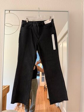 Uniqlo Black Wide-Leg Flare Jeans - Women